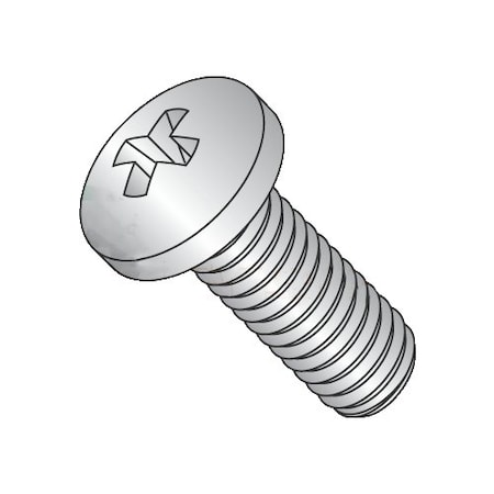 #10-32 X 1-3/4 In Phillips Pan Machine Screw, Plain 18-8 Stainless Steel, 1000 PK